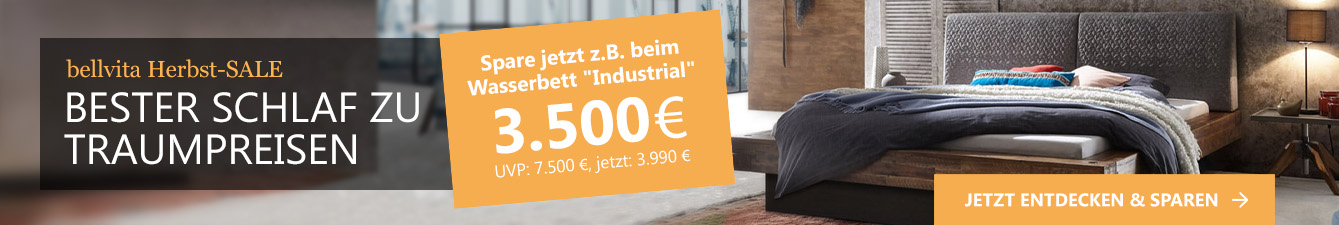 Wasserbett Aktion Herbst Sale: Bis zu 3.500€ sparen z. B. auf Wasserbett Industrial